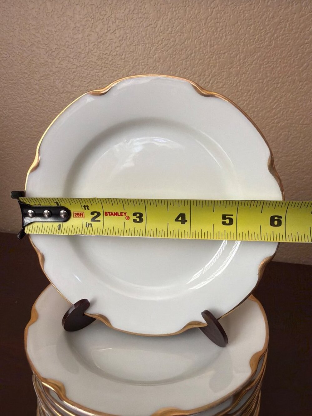 Set of 10 Vintage Austria Carlsbad Porcelain Bread Dessert Plates Gold Trim 6” - Picture 16 of 16